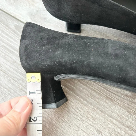 Stuart Weitzman Kitten  Heel Suede Leather Square Toe Pumps - Picture 15 of 15